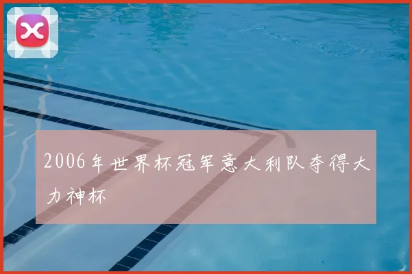 2006年世界杯冠军意大利队夺得大力神杯